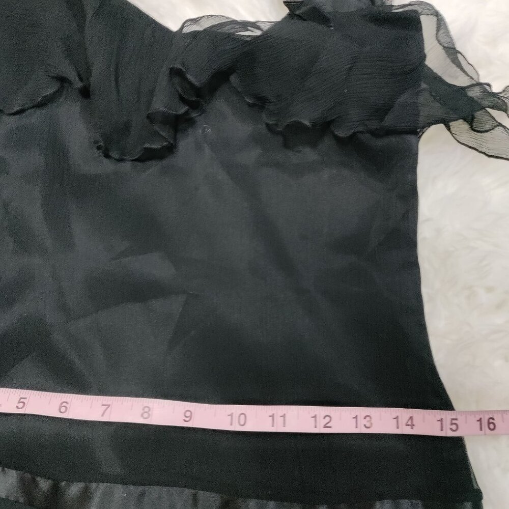 Laundry By Shelli Segal Whimsy Goth Twee Ribbon Waist Silk Dress Women's Size 2 - Picture 8 of 10